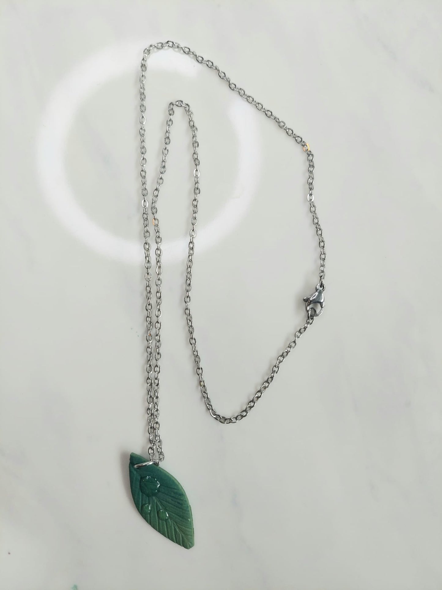 Leaf with dewdrop chain